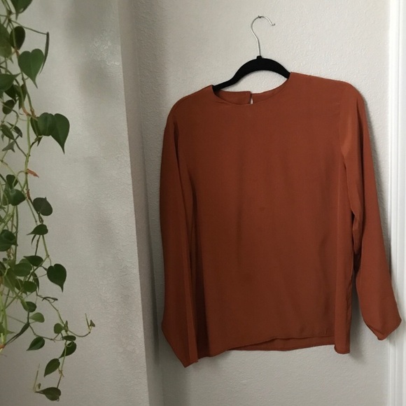 Tops - Rust-Colored Silky Blouse